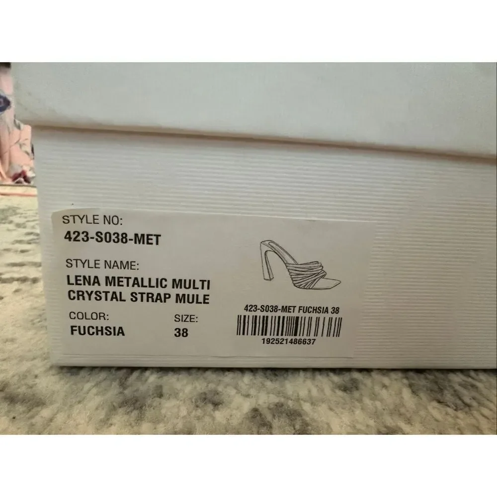 Jonathan Simkhai Lena Metallic Multi Crystal Strap Size 38 / 7.5 NEW